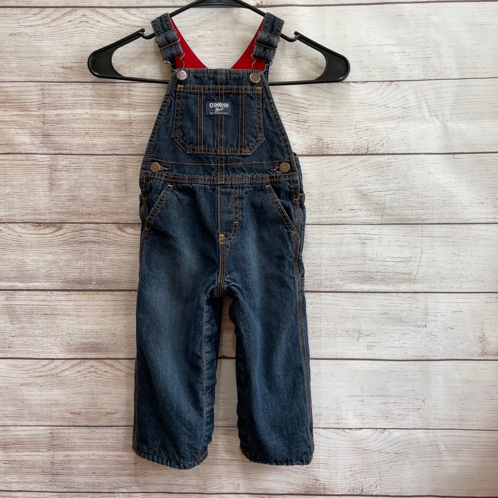 VINTAGE OSHKOSH DENN OVERALLS WITH RED‎ FLEECE LINING